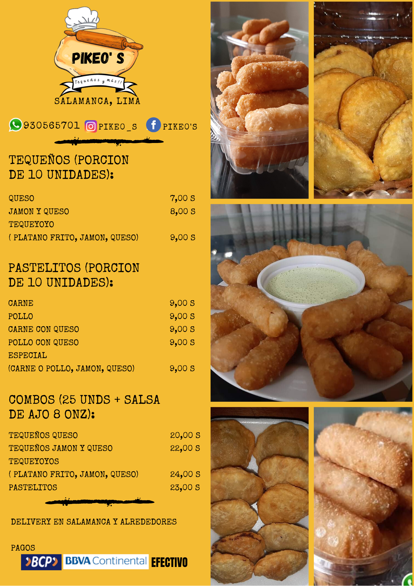 Tequeños y pastelitos