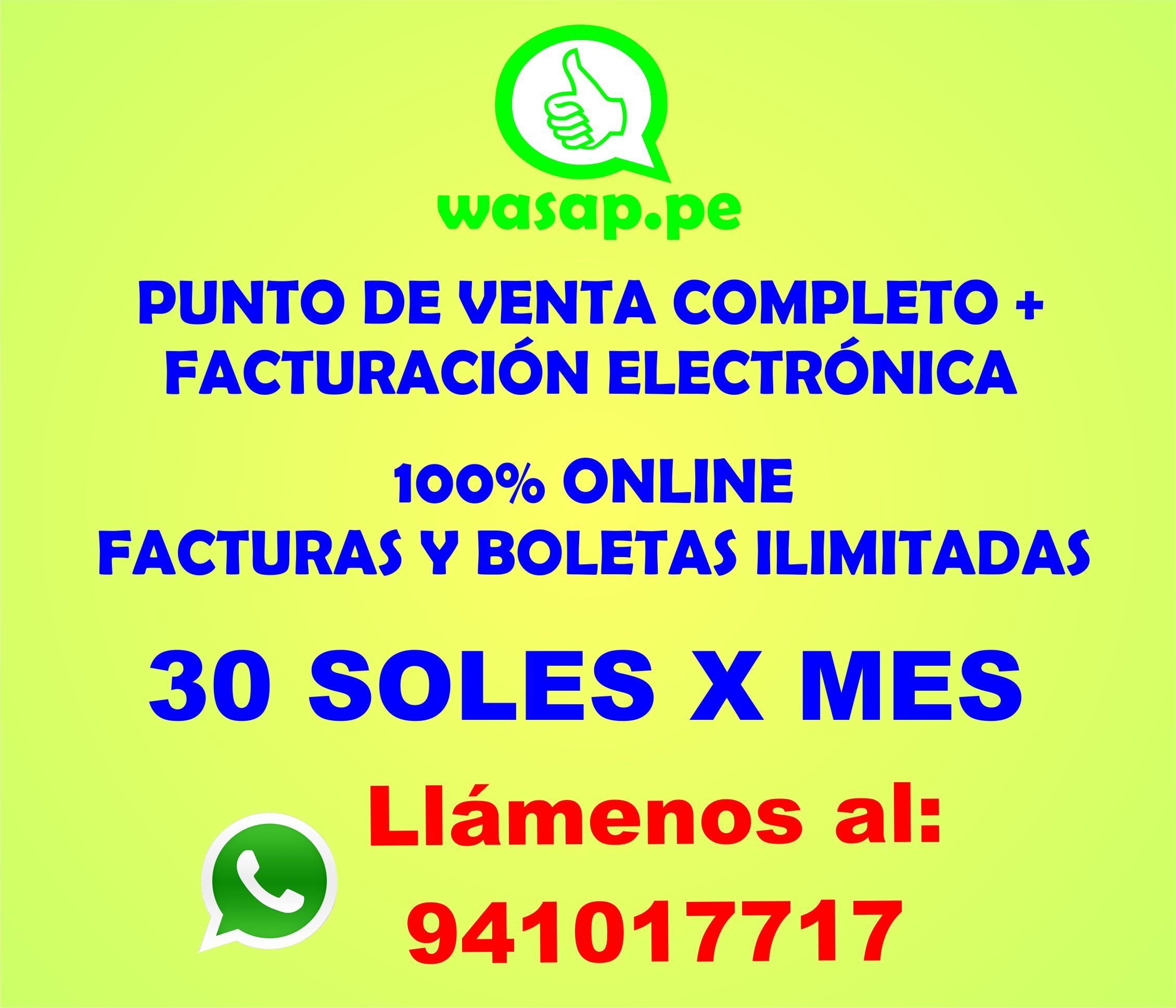FACTURACION ELECTRONICA DESDE 30 SOLES MENSUALES