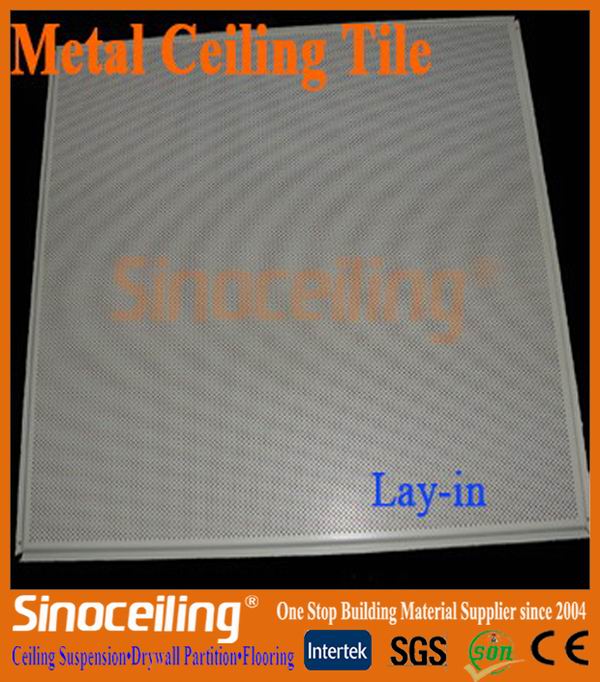 603X603MM teja de aluminio, techo de metal perforado
