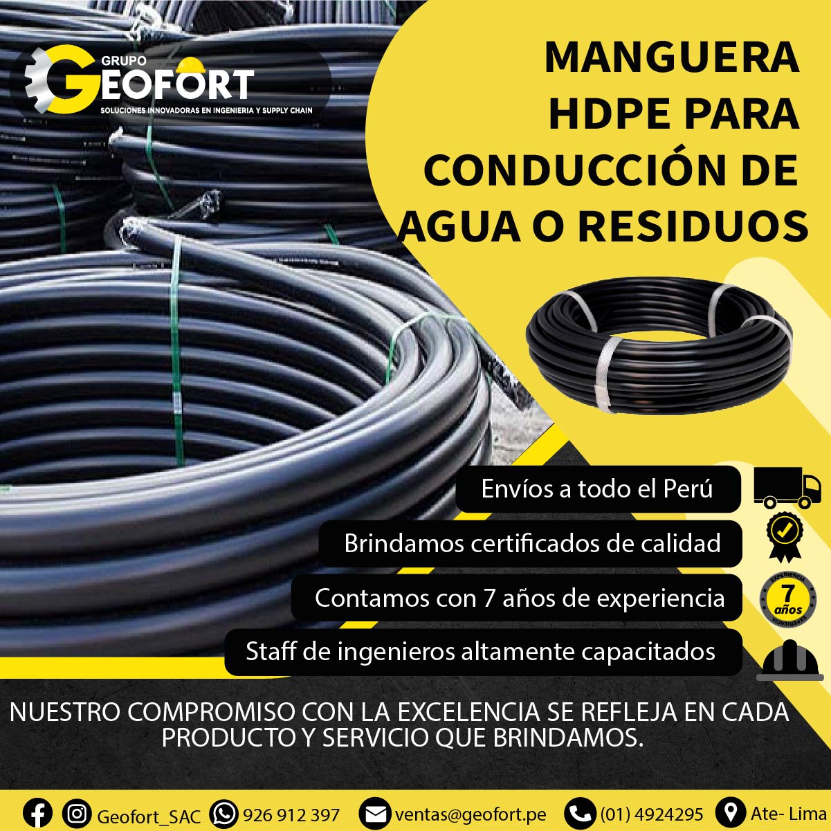 MANGUERA HDPE PARA CONDUCCIÓN DE AGUA O RESIDUOS