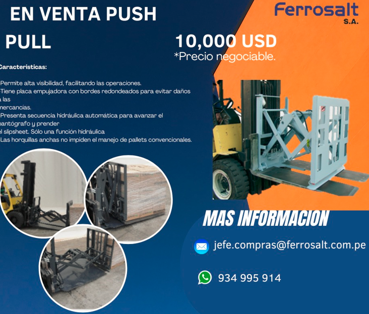 Push Pull: Implemento hidráulico para movimiento de cargas sin pallet