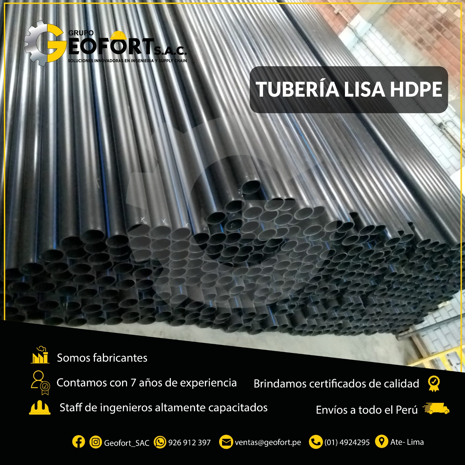 FABRICACION DE TUBERIA LISA HDPE Y ACCESORIOS EN HDPE